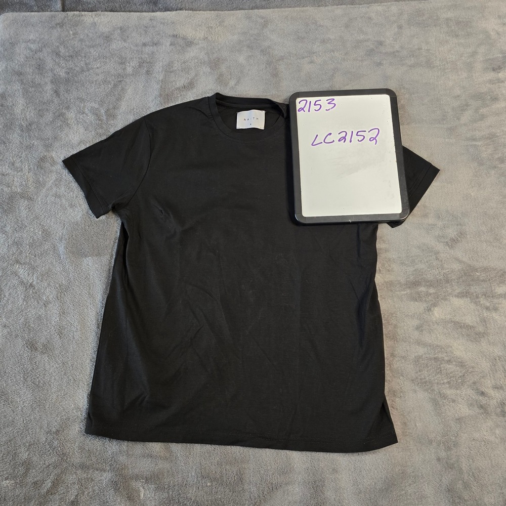 Raith Black Cotton T-Shirt Men M Minimalist Basic Casual Streetwear‎ Tee Comfort - Picture 11 of 11